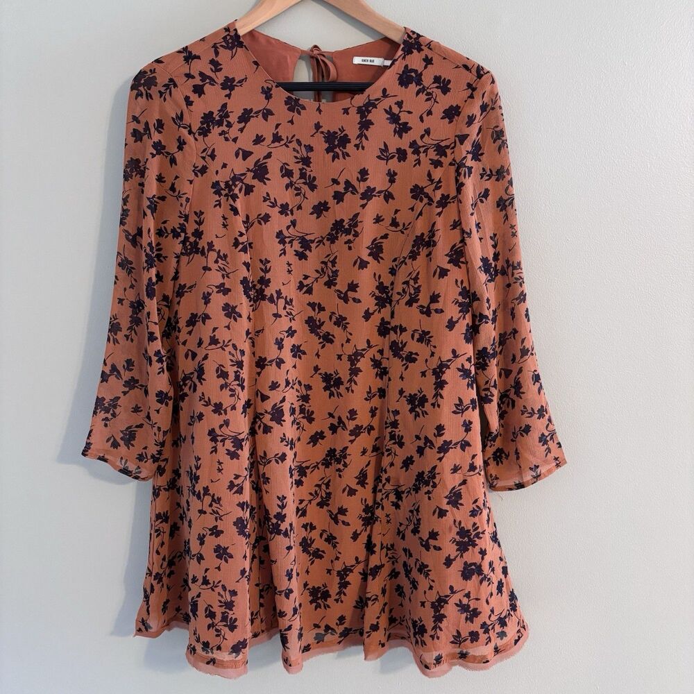 Urban Outfitters Sheer Lightweight Party Dress Boho Comfort Floral Earthy Small